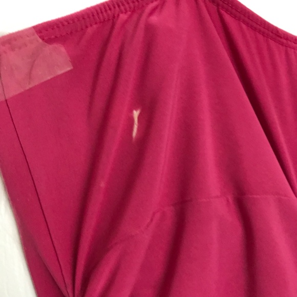 Rare Y2K Seduction Ruched Spaghetti Strap Top S Fit Ruffle Hem Magenta Pink - Picture 14 of 14